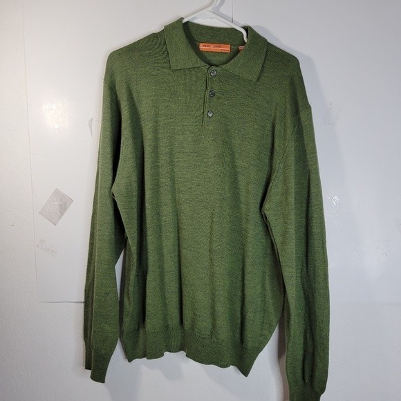 Mens Sette Ponti 100% Merino Wool Green Sweater Small hole/snag Size XL - Picture 2 of 8